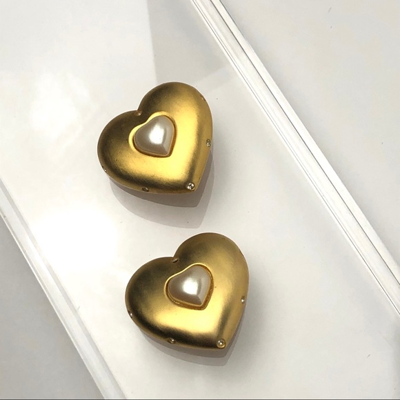 VTG GIVENCHY HEART EARRINGS - Picture 5 of 8